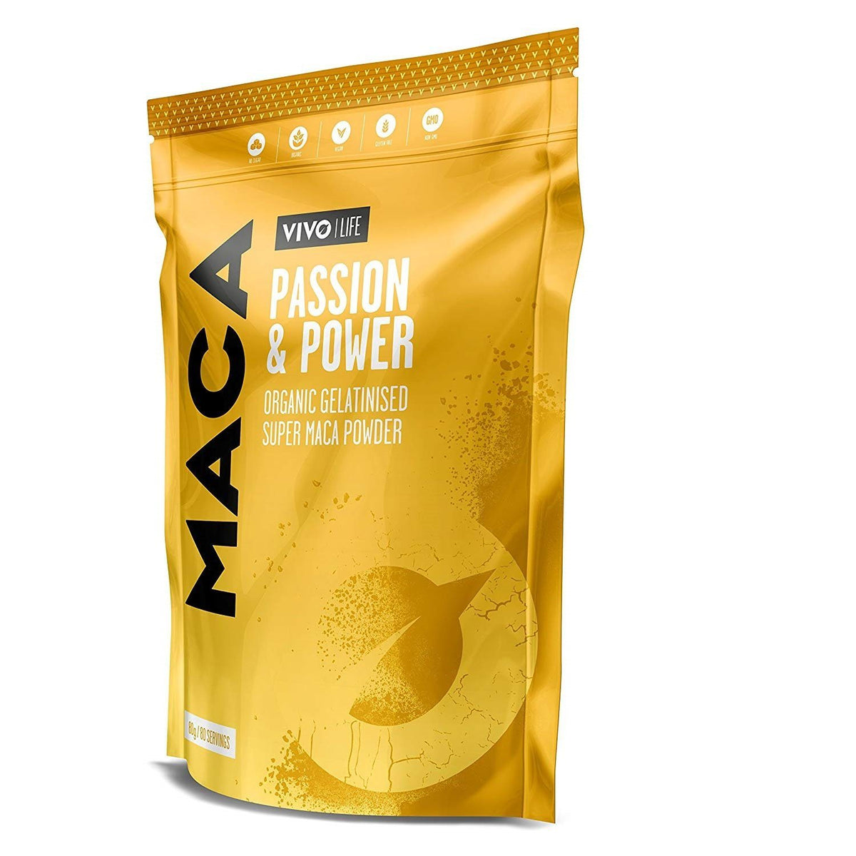 Vivo Life Gelatinised Maca Powder 80g / 80 servings | Balance Hormones | Boost Energy | Improve Mood (125gr)